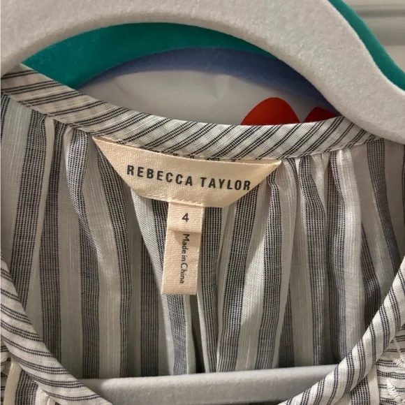 Rebecca Taylor Black and White Striped Blouse - Picture 2 of 3